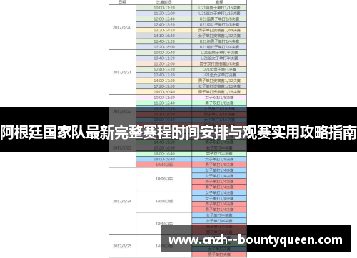 阿根廷国家队最新完整赛程时间安排与观赛实用攻略指南